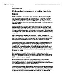 Preventing disease and promoting health essay