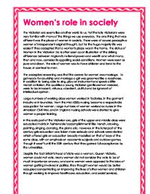 A historical overview of the role of women in the society
