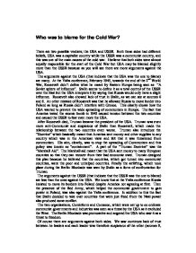 Origins of the cold war essay