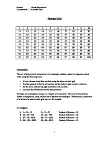Number grid course work