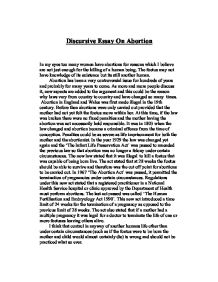 Discursive essay on abortion