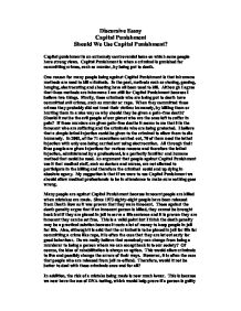 Capital punishment introduction essay
