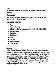 potato osmosis lab conclusion