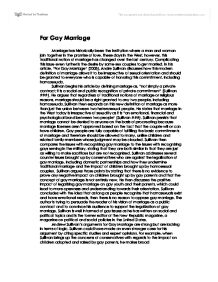 argumentative essay about gay marriage