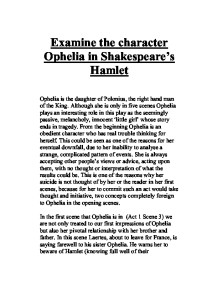 hamlet thesis statements about ophelia