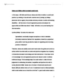 social work values and ethics essay